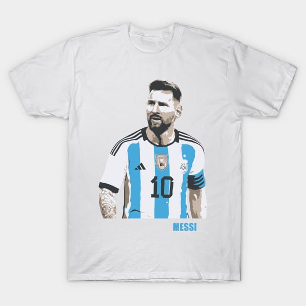 Messi Tribute - Lionel Soccer Player Goat Messi - Ronaldo Soccer Mbappe Messi Argentina Maradona Michael Jordan Inter Miami Ronaldinho Argentina Cristiano Ronaldo - 10 - Barcelona vs real Madrid - World Cup - Mundial de Futbol T-Shirt by TributeDesigns